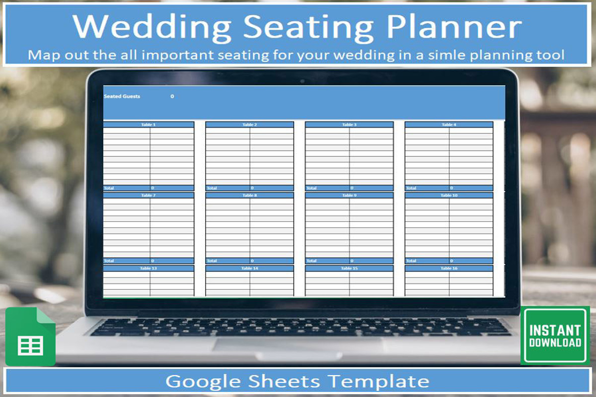 Wedding Seating Planner I Google Sheets