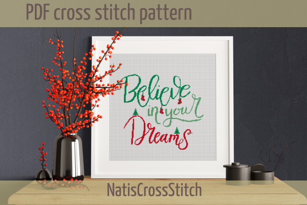 Believe in Your Dreams Cross Stitch PDF