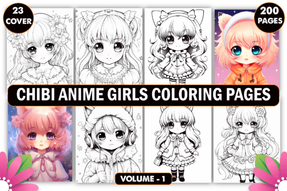 Chibi Anime Girls Coloring Page for Kids