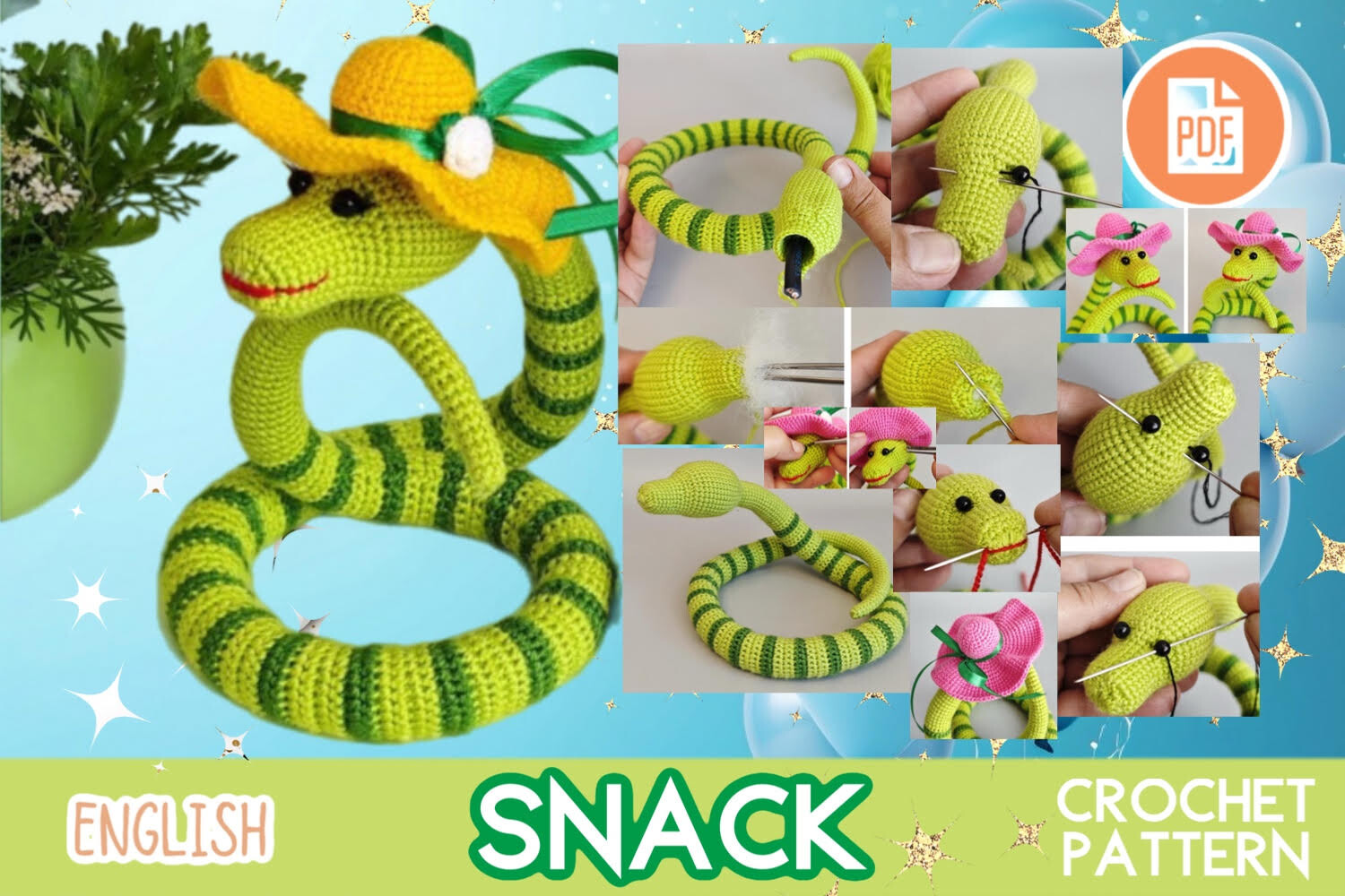 Crochet Snack / Pattern PDF / Amigurumi