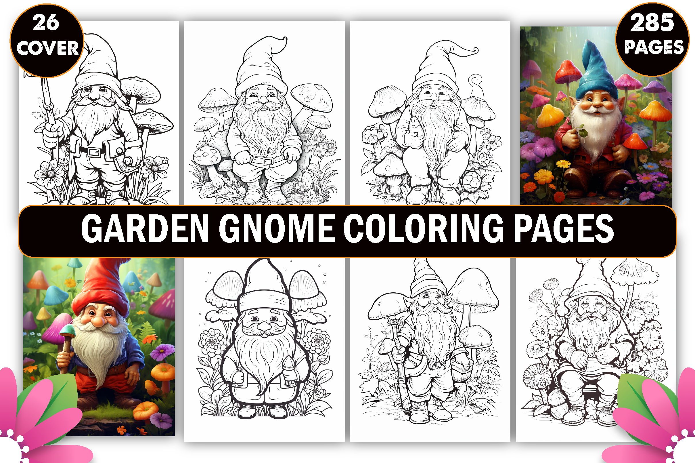 Garden Gnome Coloring Pages for Adults