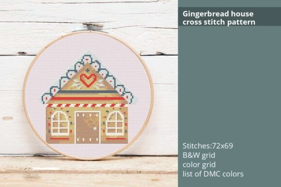 Gingerbread House Cross Stitch Pattern