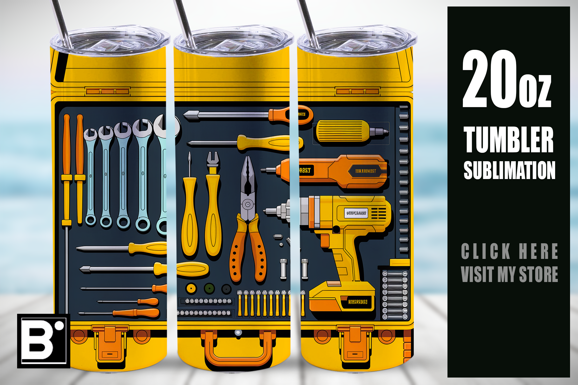 Tool Box Mechanic 20 Oz Tumbler Wrap Graphic by Bliss Wraps · Creative ...