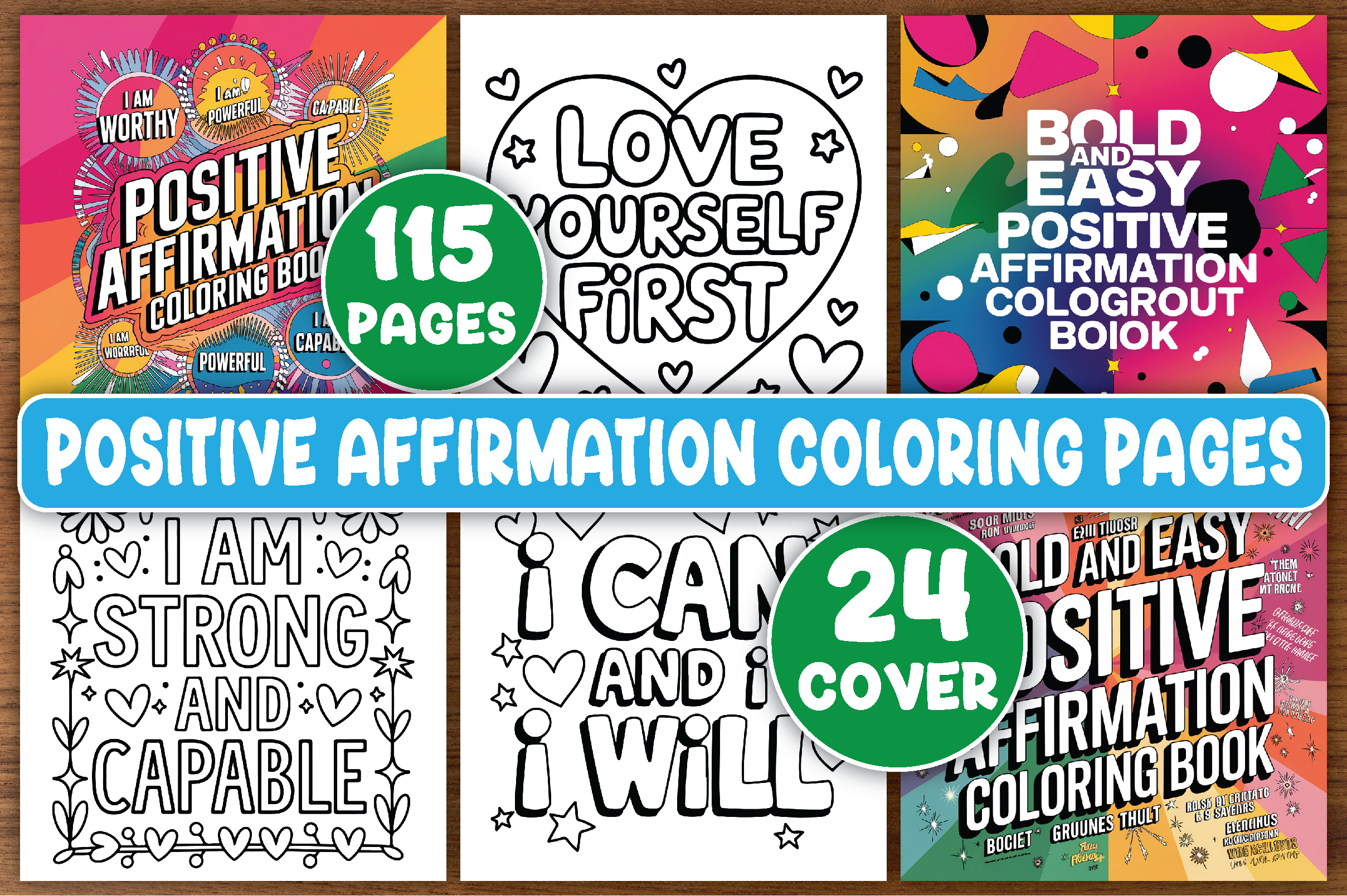 115 Positive Affirmation Coloring Book