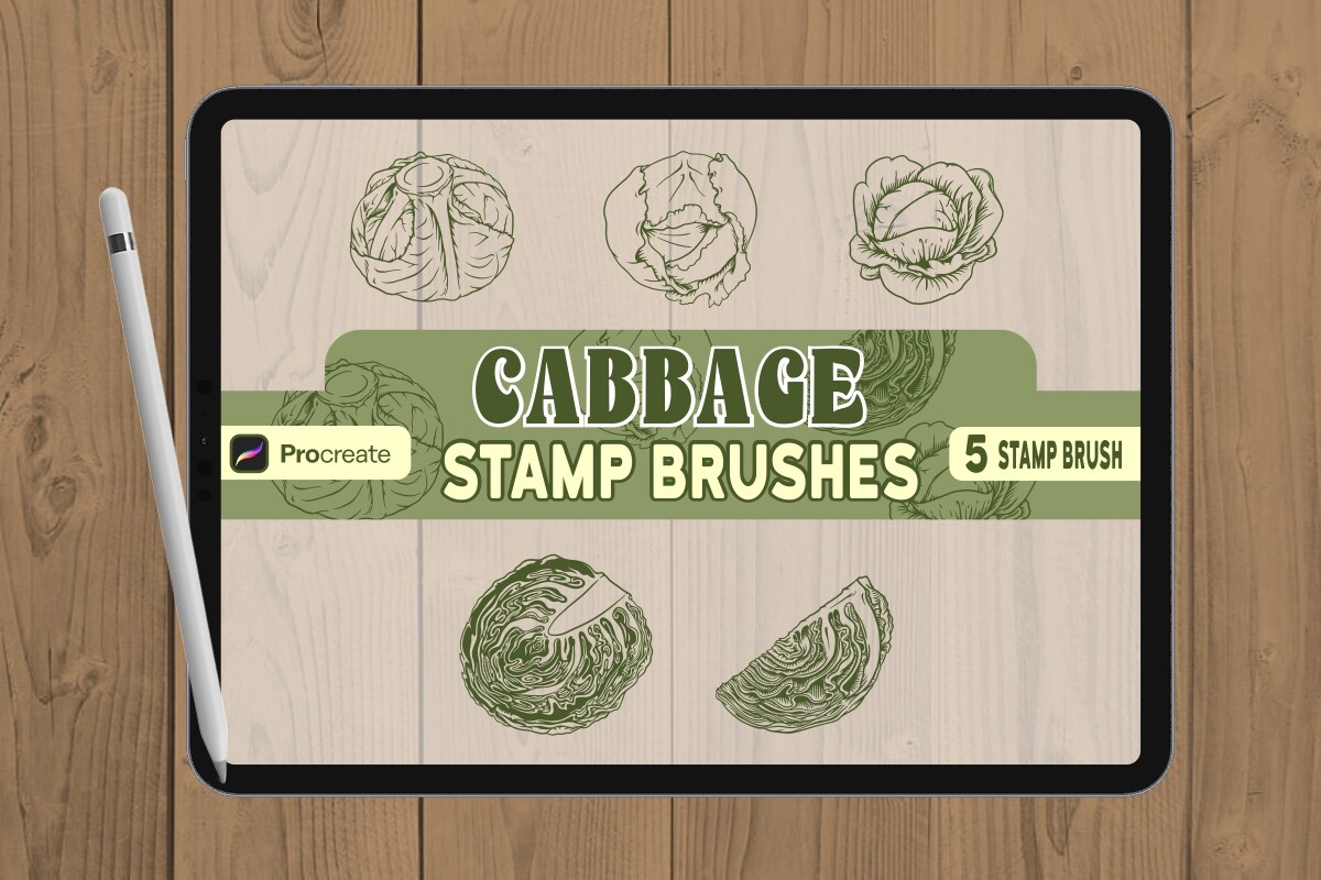Cabbage Brush Stamp Set for Procreate Graphic by vect studio · Creative ...