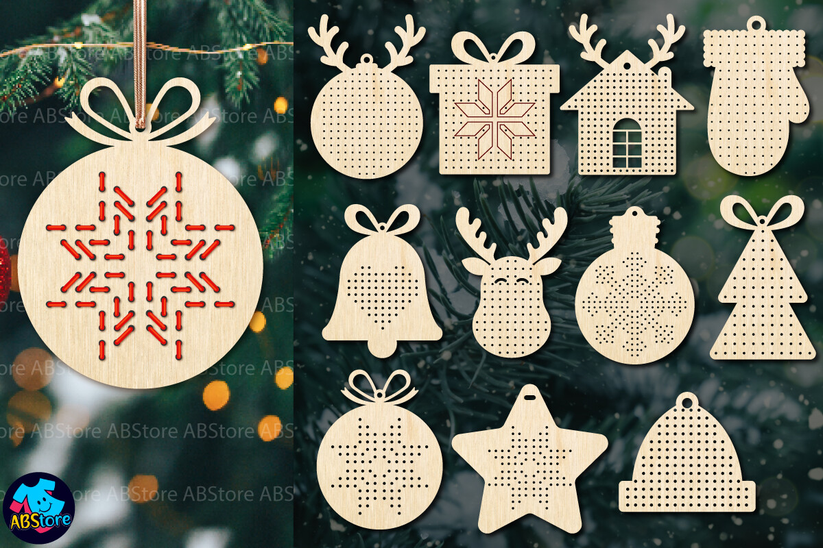 Christmas Ornament Yarn Embroidery Sewin
