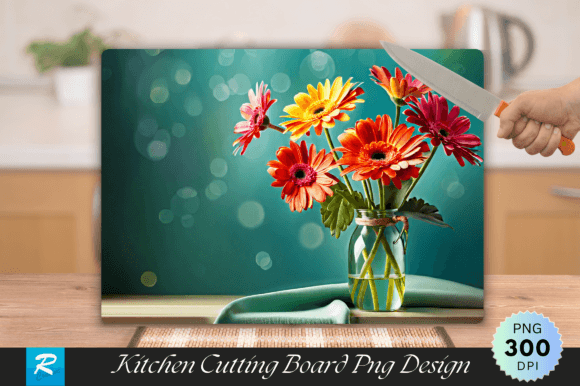 Gerberas Flowers Cutting Board Design