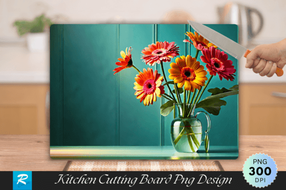 Gerberas Flowers Cutting Board Design