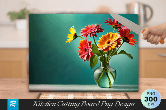 Gerberas Flowers Cutting Board Design