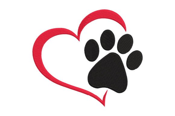 Heart Shape Love Dog Paw