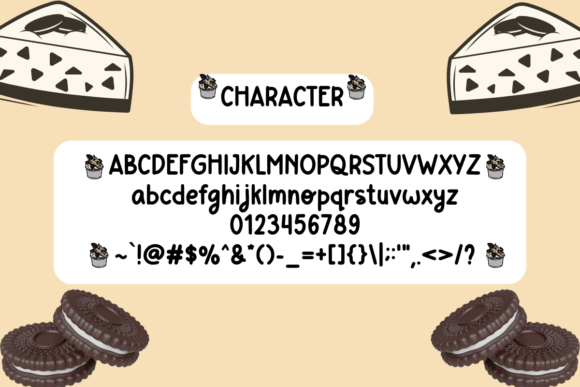 Oreo Cheesecake Font PNG with transparent background - Preview 2