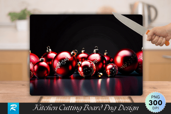 Red Ornaments Cutting Board Png Design Graphics