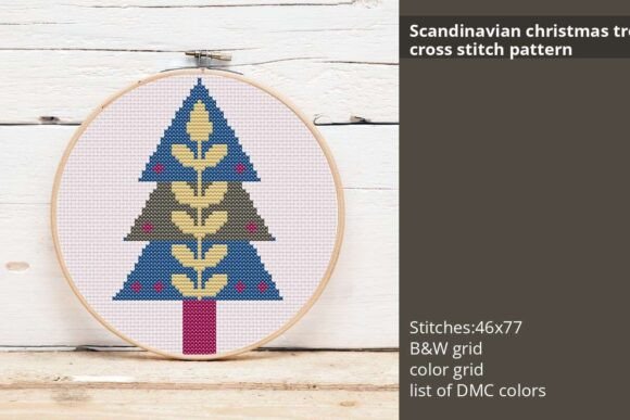 Scandinavian Christmas Tree Cross Stitch