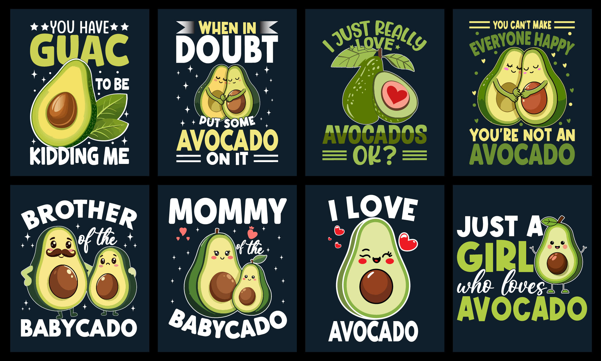 Avocado T-Shirt Design Bundle Graphic by N Creation · Creative Fabrica