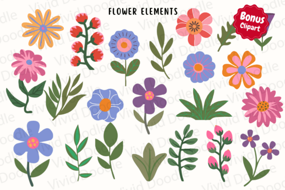 Bright Flower Doodle Font - Preview 1