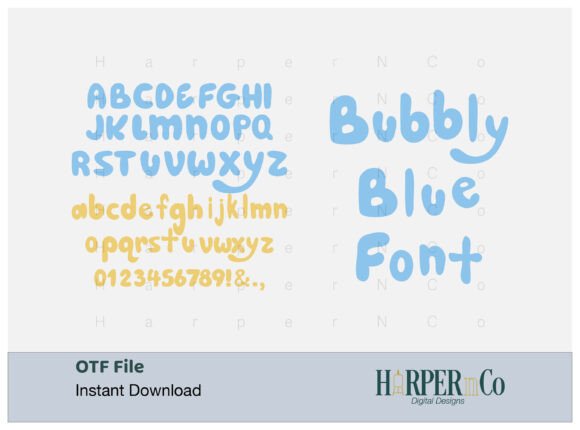 Bubbly Blue Font - Preview 1