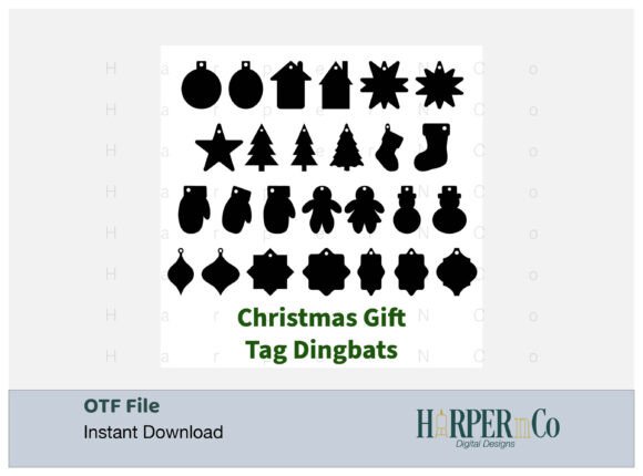 Preview of Christmas Gift Tags dingbat font