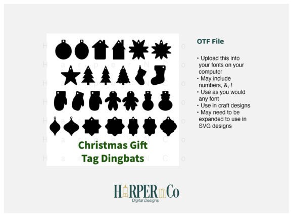 Christmas Gift Tags Font PNG with transparent background - Preview 1