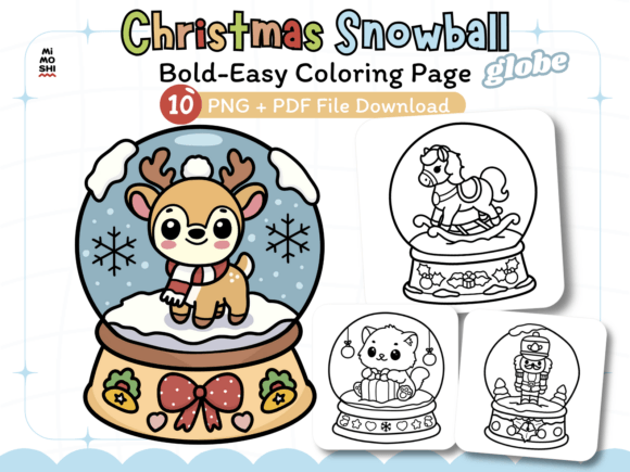 Christmas Snowball Globe Coloring Pages