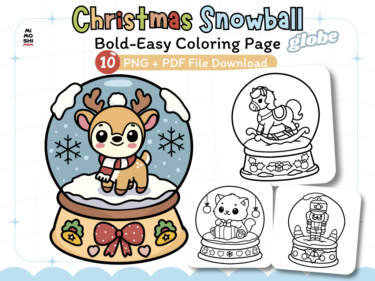 Christmas Snowball Globe Coloring Pages