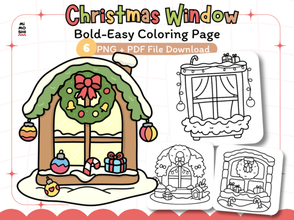 Christmas Window Coloring PagesBold&Easy