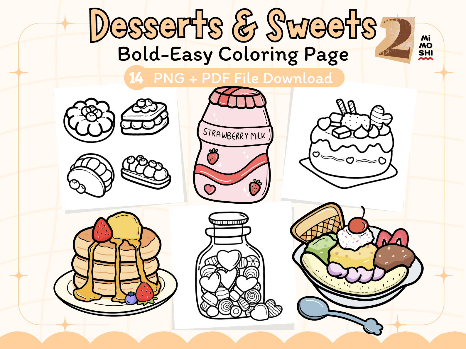 Desserts & Sweets [2] Coloring Pages