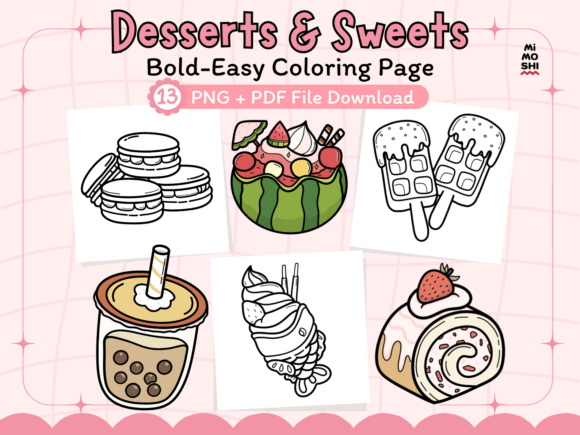 Desserts & Sweets Coloring Pages
