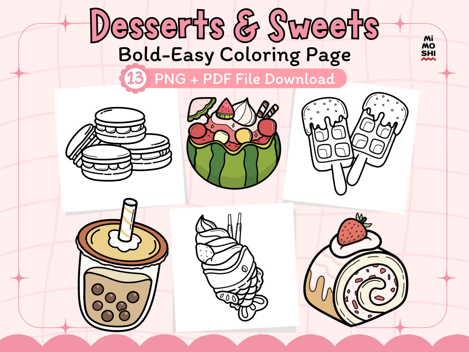 Desserts & Sweets Coloring Pages