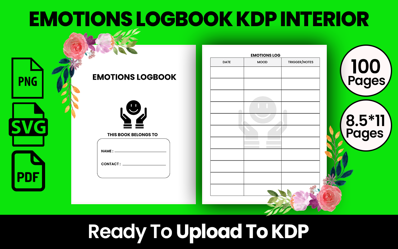 EMOTIONS LOGBOOK KDP INTERIOR Graphic by Razongraphics · Creative Fabrica