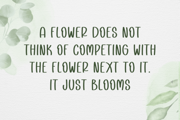 Floral Nature Font PNG with transparent background - Preview 1