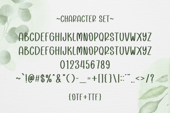 Floral Nature Font PNG with transparent background - Preview 2