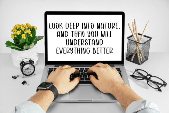 Floral Nature Font PNG with transparent background - Preview 4