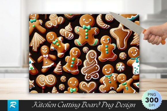 Gingerbread Cutting Board Sublimation Graphics