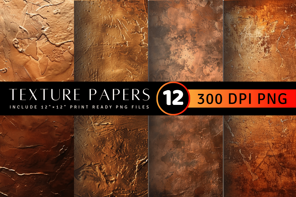 Luxury Copper Texture Digital Paper
