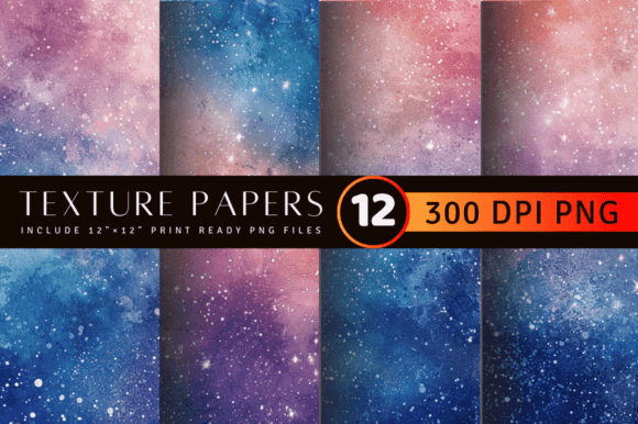 Ombre Glitter Celestial Texture Digital