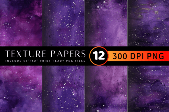 Purple Starry Night Texture Digital Pap