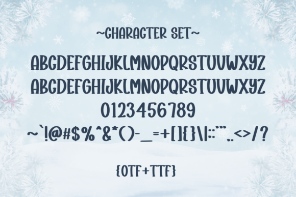 Shiny Snowflake Font PNG with transparent background - Preview 2