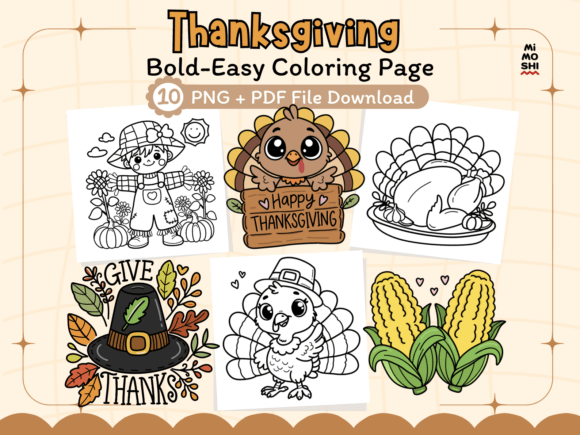 Thanksgiving Cute Turkey Coloring Pages