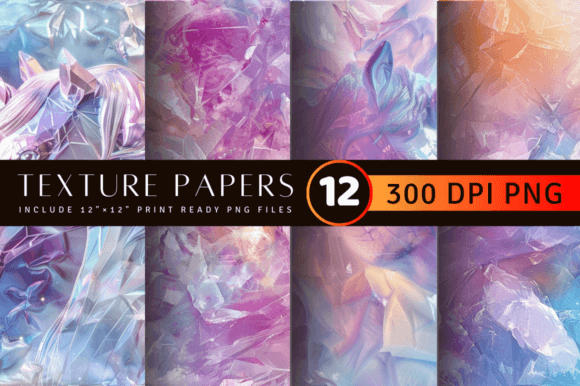 Unicorn Crystal Texture Digital Paper