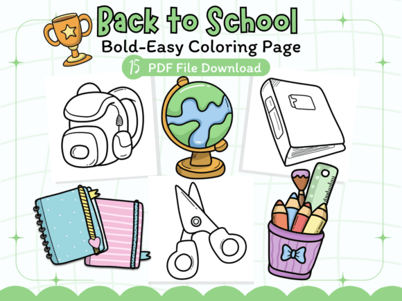 Back to School Coloring Pages Bold&Easy