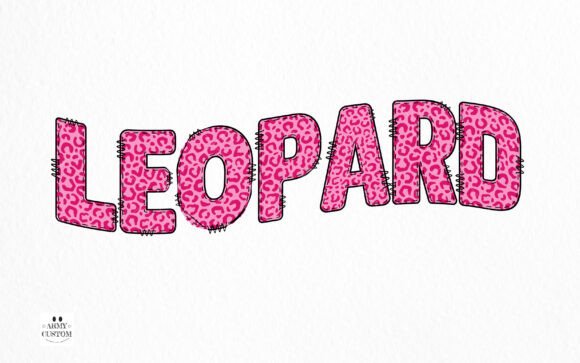 Leopard Pink Army Font PNG with transparent background - Preview 1