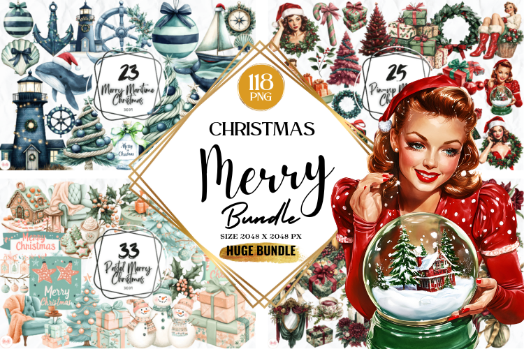 Merry Clipart Big Bundle Graphic by Markicha Art · Creative Fabrica