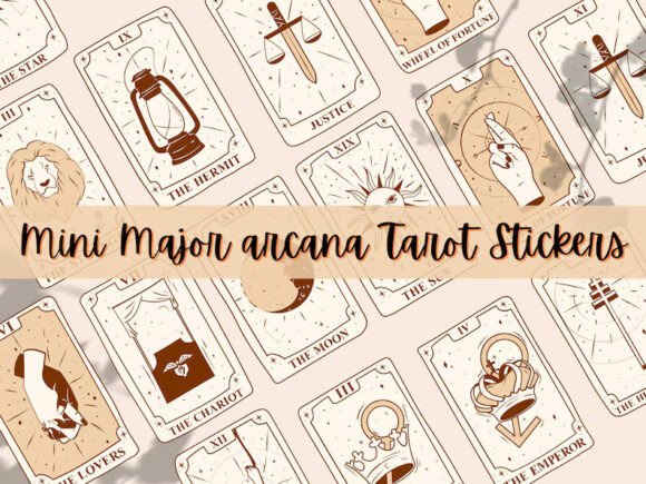 Mini Printable Tarot Card Stickers