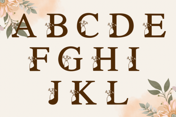 Monogram Flower Vase Font font preview - 1
