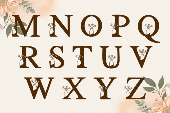 Monogram Flower Vase Font font preview - 2