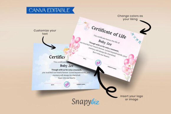 Printable Girl Gift Certificate of Birth