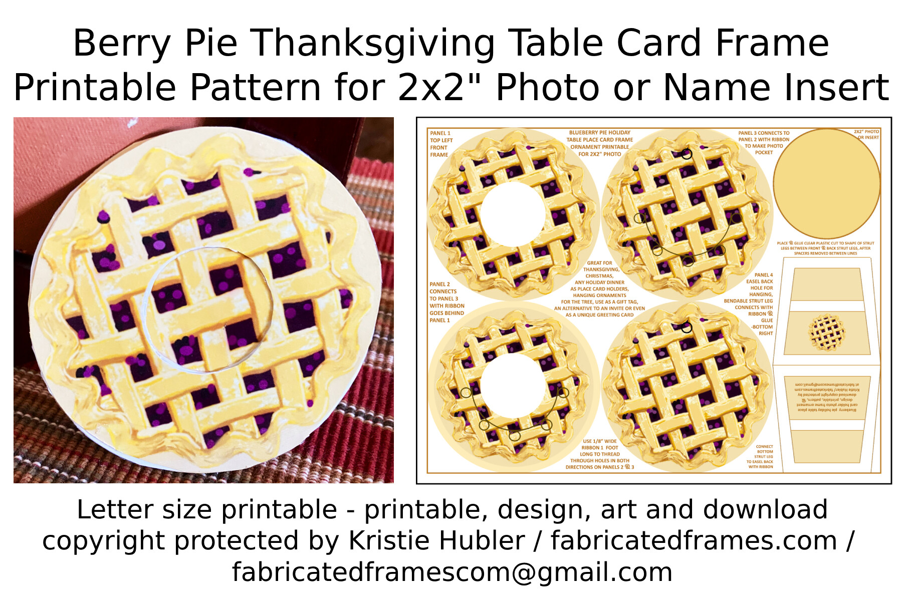 Berry Pie Thanksgiving Table Card Frame