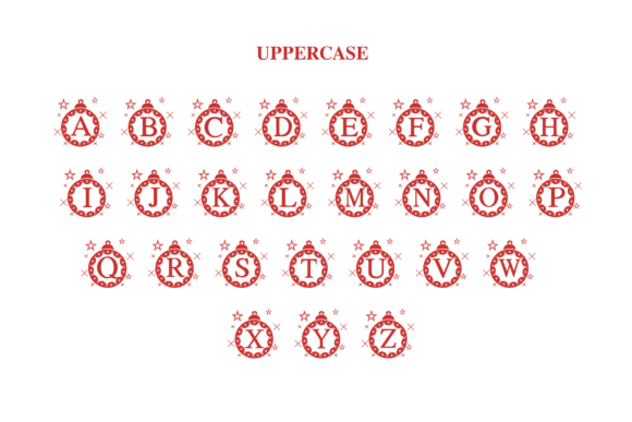 Christmas Ball Monogram Font PNG with transparent background - Preview 6