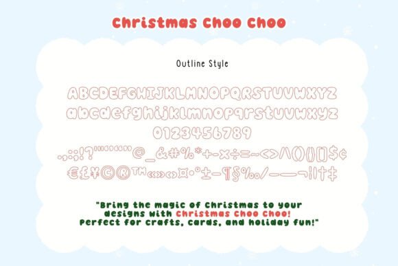 Christmas Choo Choo Font PNG with transparent background - Preview 2