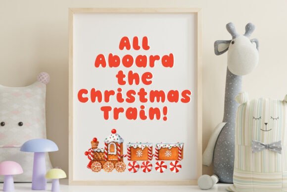 Christmas Choo Choo Font PNG with transparent background - Preview 4